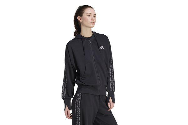 Felpa con cappuccio e zip integrale Seasonal Essentials Animal Print 3-Stripes Adidas donna ADIDAS | Felpe | KS8002-
