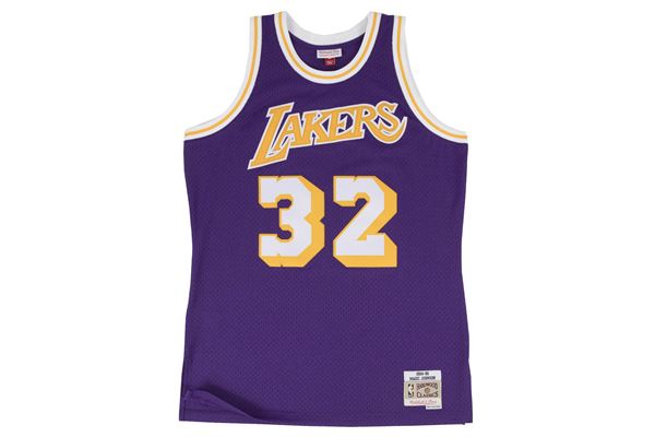 Canotta Retro LA Lakers Magic Johnson Mitchell and Ness MITCHELL&NESS | Canotte da Basket | SMJYGS18176-LALPURP84EJHPURPLE